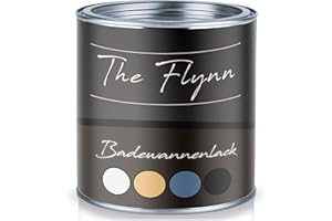The Flynn Bathtub Paint Set, High-Quality Bathtub Coating in White, Grey, Black and Beige, Choice of Colours, 2 Components, Glossy (1 L, Black)