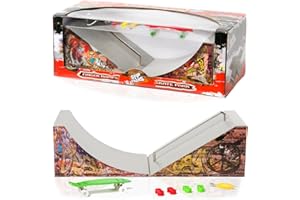 SPIRITRIDERS GRIP TRICKS Grip & Tricks - RAMPE FÜR FINGER SKATE - HALFPIPE ASSEMBLY SET mit 1 QUATERPIPE und 1 SLIDER - Fingerboard - Cruiser Board - Mass : 28 X 12 X 10 cm