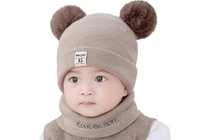 YKDLLF Sombrero de Bebé Niña Lindo Oso Oreja Recién Beanie Gorro de Punto Cálido Guante Guantes Suaves para Recién Nacidos Bebé Niña Niños Gorro de Punto para Niños Pequeños