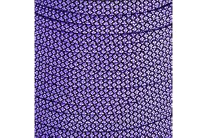 MOOCY Diamond Pattern Paracord 550 Purple Black,5/32 in x 164 ft (4mm x 50m),7 Inner Strands/Parachute Cord,Nylon Type III Paracord,Ideal Nylon String for Survival & Camping Gear