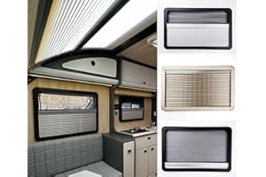 TROPIK HOME Thermal Blind & Flyscreen for Caravan, Motorhome, Horsebox, in Cream Frame & Cream Fabric, W80 x L40cm (overall framed size 88 x 48cm)