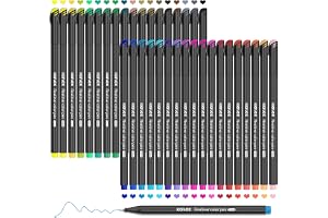 Koilox Fineliner-pennor i set, 36 färger, spets på 0,4 mm, filtpennor med fin spets för att rita och skriva skisser, journaler, anteckningar, serier, målarböcker och serier (36)