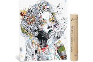 Bougimal Peinture par Numero Adulte Populaire, Femme Colorée 2 Décoration Intérieure Maison sans Cadre 40x50cm