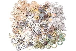 LSYYSL 100 g verschiedene Bastelarbeiten, Zahnräder, Anhänger, Schmuckzubehör, Anhängerzubehör, Retro-Steampunk-Zahnräder, Herstellung von Zubehör für Halsketten, Armbänder, Schmuck, Legierung