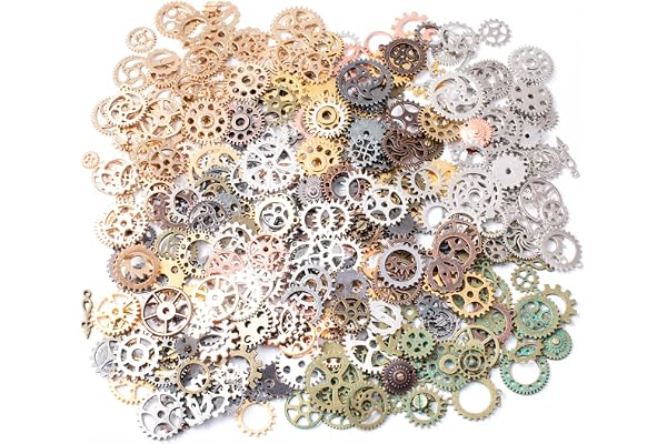 LSYYSL 100 g blandade hantverk, kugghjul, hängen, smyckestillbehör, retro steampunk-växlar, tillbehör för halsband, armband, smycken