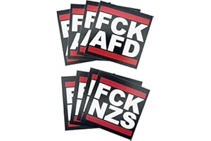 STIGMASTICKER 100 Stück - FCK AFD & FCK NZS - Aufkleber - Sticker - Set mit jeweils 50 Stickern - Politisch - Links - 5cm x 5cm