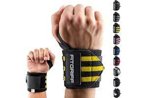 FITGRIFF® Bandaże na nadgarstek, 45 cm, do fitnessu, podparcia nadgarstka, kulturystyki, sportów siłowych i crossfitu