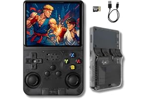 GENZO Consola Retro Portatil R36S con 15000 Juegos - Mini Consola Portatil con Juegos de PS1, PSP, N64, NDS, SuperN, GameB, GBA, NeoG, etc. Pantall HD IPS de 3.5 640*480 - Quad Core 1,5 GHz y RAM 1GB