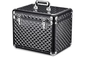 Navaris Caja para accesorios para caballos - Baúl de aluminio para almacenaje y transporte herramientas para limpieza de caballo - Negro metalizado