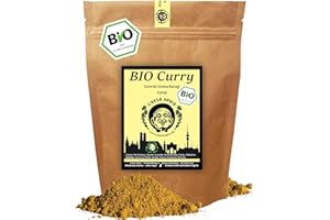 UNCLE SPICE® BIO CURRY Gewürzmischung - 250g Currypulver nach altem indischen Hausrezept - PREMIUMQUALITÄT - Bio Curry Pulver Madras Art ohne Zusätze, für Soßen und Currywurst, DE-ÖKO-005