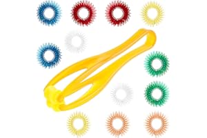 DAJISI 12 Pcs Acupressure Rings and 1 Pcs Finger Roller Massager Fidget Toys Skin Picking Fidget Ring Fidget Toys Finger Hand Massager Roller Trigger Point Massager for Adults Silent Stress Reducer