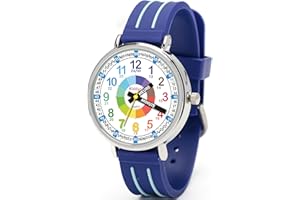Kiddus Montre Enfant Garçon, à partir de 5 Ans, 3ATM et 5ATM, Montre Éducative Analogique pour Enfants, Cadeau Junior Apprentissage