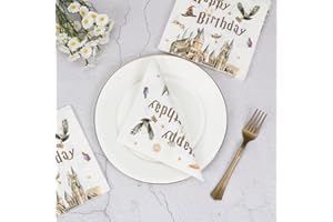 Cadimus 40 Stück Servietten Geburtstag Deko, Happy Birthday Servietten, Wizard Geburtstag Deko, Geburtstagsservietten, Kindergeburtstag Tischdeko, 33 x 33cm