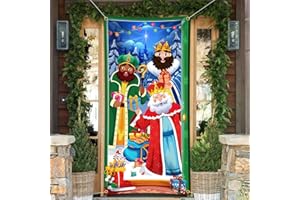DPKOW Los Tres Reyes Magos Pancarta Decoración de Navidad Reyes, Pancarta de Fondo de Tres Reyes Magos Decoración para Puerta Pared Casa, Navidad Reyes Magos Regalo Decoración, 185 * 90 cm