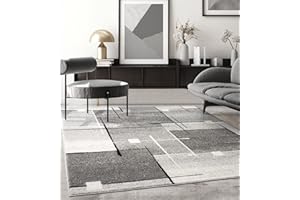 the carpet Pearl - Alfombra Moderna de Pelo Corto denso para salón Dormitorio, Corte de Contorno, patrón geométrico, patrón Ondulado, Gris, 200 x 280 cm