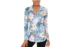 Akiooue Womens Long Sleeve UPF 50+ Running Tops 1/4 Zip Gym Sports Workout Cycling Golf Shirts