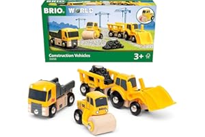 BRIO World 33658 Baustellenfahrzeuge - Ergänzung Holzeisenbahn - Empfohlen ab 3 Jahren