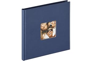 walther design Fotoalbum blau 18 x 18 cm mit Cover-Ausstanzung, Fun FA-199-L