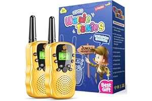 EUCOCO Walkie Talkie para Niños 8 Canales 3 KM Alcance Juguete con LCD Retroiluminado Linterna Juegos Infantiles