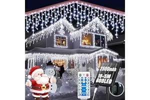 RJEDL 2500mAh Solaire Guirlande Lumineuse Extérieure,18+5M 600LED Guirlande LED étanche Noel Extérieur, Avec 8 modes & minuterie et mémoire Deco Noel Extérieur