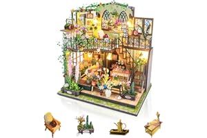 Foyucool DIY Miniature House Kits, Tiny House Kit, Doll House Kits for Adults to Building, Unique Gift for Birthday Father's Day, Greenhouse