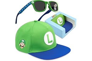 Get Trend Super Mario Cappello Baseball Occhiali da Sole Bambino Set, Protezione UV 100%, Essenziale Vacanze, Regalo per Ragazzi (Verde Super Mario)