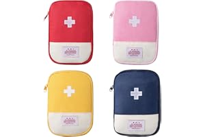 JSTHHTT 4 Pcs Bolsa de Medicina de Viaje, Botiquín de Primeros Auxilios, Mini Kit de Supervivencia Bolsa Médico, Bolsa Médica para Emergencias al Aire Libre Kit, Mini Bolsa de Medicina de Mano