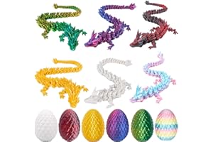 AYNKH 6 X œUfs De Dragon ImpriméS en 3D avec Dragon Mobile Imprimé en 3D pour La Maison, Le Bureau, Les Ornements DéCoratifs, Les Jouets pour Adultes, Les Cadeaux pour Enfants