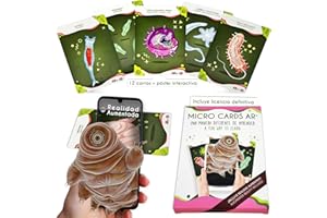 AR+ Body Planet: Micro Cards, Cartas educativas para Conocer los microorganismos con Realidad Aumentada, Flash Cards para niños, App incluida, Material Educativo, Juguete Educativo