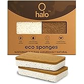 Halo Eco Sponges (Pack of 2) 100% Scratch-Free Luxury eco-Friendly Kitchen Scrubber for Gentle Cleaning of Delicate Dishes | 
