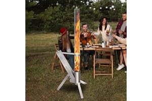 CTSC Outdoor Pellet Heater, Pellet Heater for Patio with 100 x 8 cm Glass Tube, Add Space Light and Ambience for Porch, Deck, Garden & Backyard