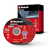 Einhell Accessory Set of 5 Stainless Steel Metal Cutting Discs 115 x 1 mm | Burr-free cutting, long life, MPA certified, flat