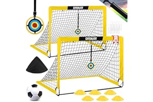CATCHLUCK Football Goals for Kids, 4x3ft Pop Up Goals with Net, Targets, Cones, and Carry Bag