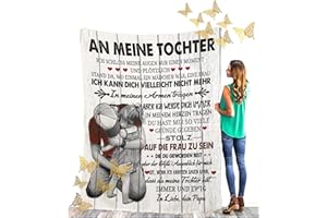 QQYXCA Kuscheldecke Flauschig,Tochter Geschenke Von Papa,An Meine Tochter Decke150x220cm Flanell Microfaser Fleecedecke Personalisierte Luftpostbrief Gedruckte Decke,Geburtstag,Weihnachten Geschenke