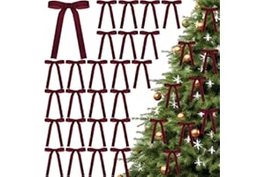 Pipihome 24 Stück Schleifen Weihnachtsbaum, 13x18cm Rote Schleife Weihnachtsbaum Deko, Bögen Weihnachtsdeko Rot für Weihnachtskranz Weihnachten Urlaub Hochzeit Feierlichkeiten