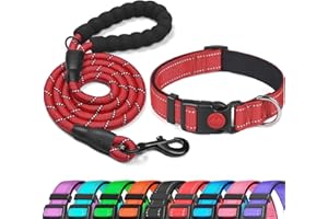 haapaw Reflective Dog Collar Padded with Soft Neoprene Breathable Adjustable Nylon Dog Collars for Small Medium Large Dogs