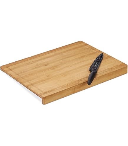 Bambus Schneidebrett 61x46cm Groß - Mit Saftrille & Griffen, Beidseitig Nutzbar