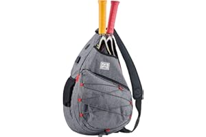 d'yallee Tennis Bag for Men Women, Racquetball Pickleball Paddle Squash Sling Bags Crossbody Sports Backpack Adult with USB Charge Port