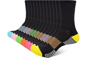 Wostock Chaussettes de Sport pour Femmes 35-40, Socquettes Femme 6 Paires, Chaussettes Running Femme, Respirantes, Multicolore