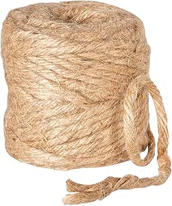 Rayher 4200331 Jutegarn, 3fach, 3,5 mm ø, Spule 280 m, Farbe natur, Jute-Schnur, Bindegarn, Bindeschnur, Dekokordel, Jutekordel