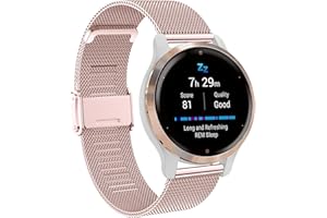 BOJYS Bransoletka Venu 2S Pasek, 18 mm Pasek ze stali nierdzewnej Wymień metalowy pasek do Vivoactive 4S 40 mm, Forerunner 255S, 255S Music, Vivomove 3S, Fossil Women's Q Venture HR Gen 4, Gen 3