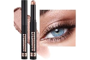 NORAGLAZE Rose Champagne Eyeshadow Stick – Waterproof Long Lasting Creamy Formula – Smooth Glide Twist Up Design Multiuse As Eyeliner Highlighter And Base Matte Shimmer Finish (Rose Champagne)
