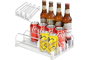 NXPZ Kylskåpsdryckesorganisator, 3-Rads Burkdrinksdispenser, Automatisk Framskjutande Dryckesorganisator, Kapacitet 12 Burkar