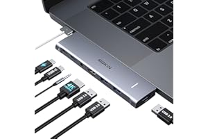 ‎MOKIN MacBook Air Adapter, USB C Adapter für MacBook Pro/Air M1 M2 2022 2021 13" 15" 16", Mac Dongle mit 4K HDMI, 100W Thunderbolt 3, 3 USB 3.0, USB C 3.0 und 3.5 mm Audio