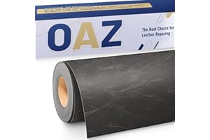 OAZ Patch de Réparation en Cuir,40 x 80 cm Simili Cuir Autocollant Patch en Cuir Auto-adhésif,pour Réparation et Rénovation de Canapé, Veste en Cuir,Sacs à Main, Gris foncé brillant