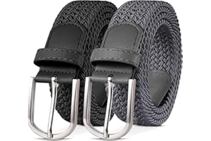 YOUCHAN 2 Pièces Unisexe Ceinture Élastique Femme Ceinture Tressée Homme Tissu 3.3 cm, Longueur Réglable 90-130 cm, Plusieurs Couleurs