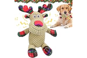 KIKVTER Giochi per Cani di Natale - Giocattolo Interattivo Squeak, Peluche da Masticare, Giocattoli per Cuccioli, Cani Piccoli, Medi e Grandi