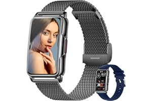 Smartwatch Damen 1,47 Zoll Armbanduhr mit IP68 Wasserdicht Fitness tracker Sportuhr mit Zwei Wochen Standby SpO2 124 Trainingsmodi Herzfrequenzmessung Schlafmonitor, Musikkontrolle Android iOS