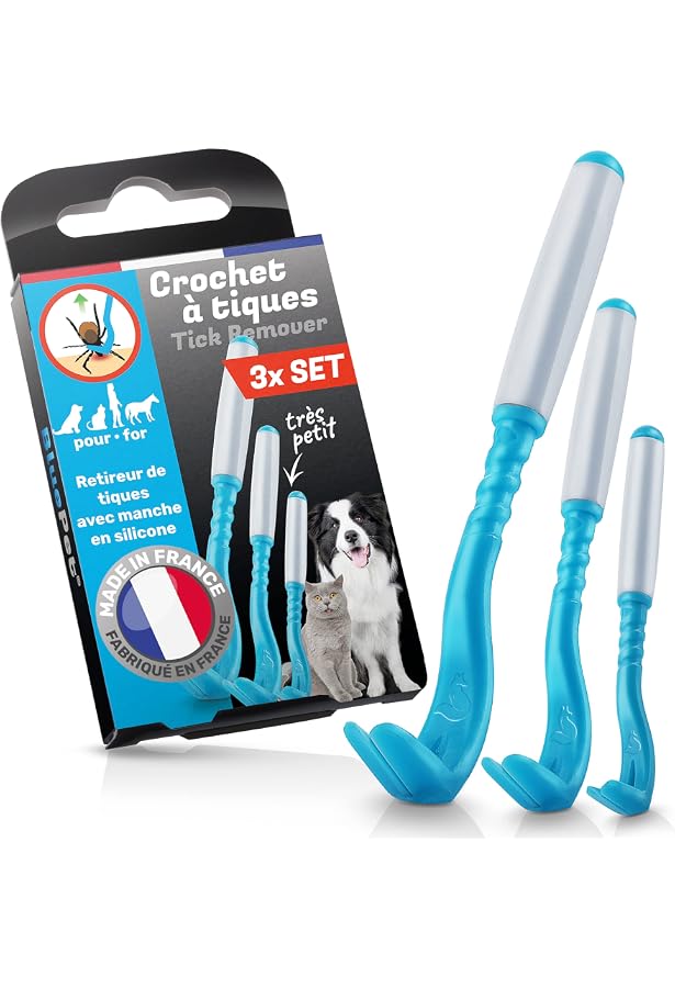 Kit Tire-tique 3 Pièces En Acier Inoxydable – Pour Humains, Chiens Et Chats – Avec Pince, Crochet Et étui