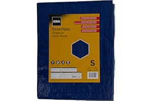 CORAL LLC Coral 72210 Essentials 28 Sq ft (6.5 X 4.4ft) Blue Tarpaulin Waterproof Lightweight Tear Resistant Metal Eyelets